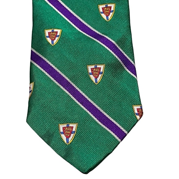 Polo Ralph Lauren Green Stripe Club Mulberry Silk Tie - Picture 3 of 7
